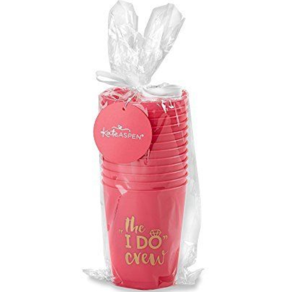 Wedding Theme, I Do Crew, Pink 14 ounce cups